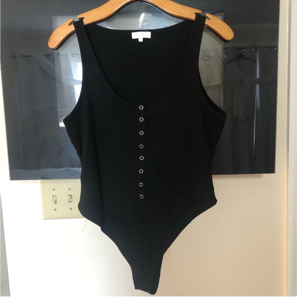 Meshki Black Ribbed Bodysuit
